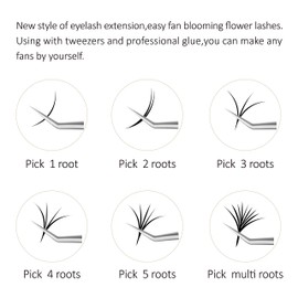 Easy to Fan Volume Lashes 2D~10D Volume Eyelash Extensions Easy Fan Rapid Automatic Blooming Flowers Eye Lash Extension D Curl .10 15mm 16mm 17mm 18mm Mixed Tray 0.10 Lashes(12 Rows 0.10mm D 15-18mm)