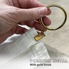 Gold Finish Curtain Rings with Clips 1 Inch Set of