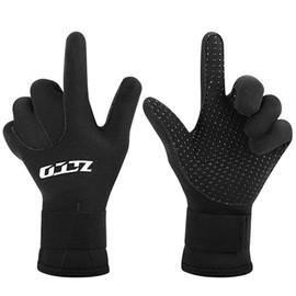 ZCCO 3 mm / 5 mm Neoprene Gloves, Non-Slip Wetsuit, Diving Gloves with Adjustable Strap for Men and Women (G3-L)