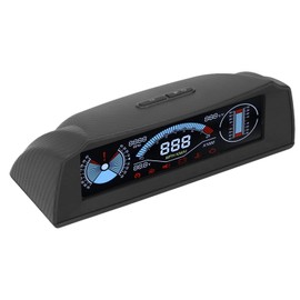 Intelligent HUD Display, Inclinometer, OBD HUD Multifunctional LCD Color Screen OBD Speed Voltage Showing Universal for Automobile