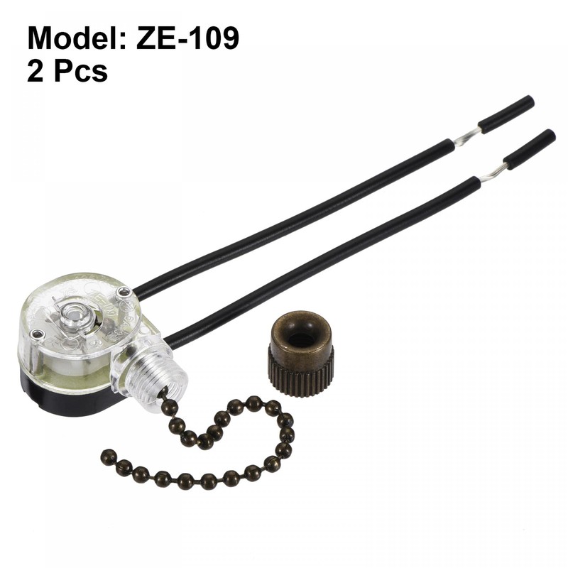 sourcing map Pull Chain Switch On-Off Speed Replacement ZE-109 for