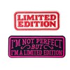 2pcs Limited Edition Patches, Pink Iron On Sew on Embroidery