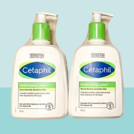 Cetaphil Moisturizing Lotion 473ml x 2, Highly Moisturizing Face and Body Cream for Sensitive Skin, Infants, and the Whole Family / 세타필 모이스춰라이징 로션 473ml 2개 민감피부 고보습 페이스 바디 영유아 온가족 바디크림