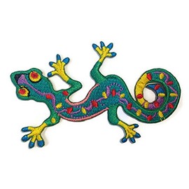 Lizard Gekko Salamander Retro Hippie Hippy Boho 70s Appliques Hat Cap Polo Backpack Clothing Jacket Shirt DIY Embroidered Iron On/Sew On Patch