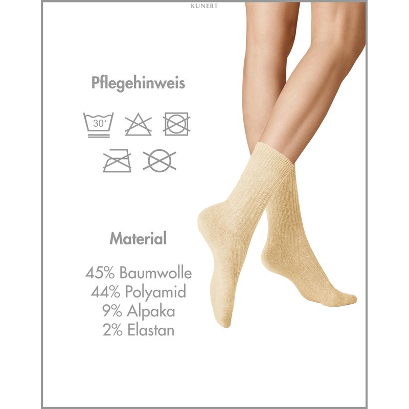 KUNERT Winter Dreams Women's Socks - Rib Soft, Winter white