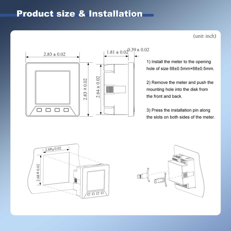 3 Phase Full Power Current Voltage Power Meter Intelligent Multi-Function