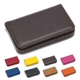 Padike Business Name Card Holder Luxury PU Leather,Business Name Card Holder Wallet Credit card ID Case/Holder For Men & Women - Keep Your Business Cards Clean, Coffee, Small