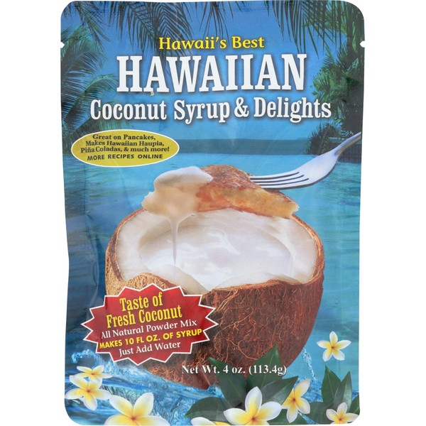Kauai Tropical Syrup Hawaiian Coconut Syrup and Delights, 4 Ounce