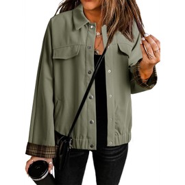 Dokotoo Jacket for Women Clothing 2025 Jackets for Women Summer Fashion Outfits Casual Shackets,Vineyard Green X-Large