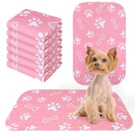 BEAUTYZOO 6 Pack Washable Pee Pads for Dogs, Reusable Puppy Pads for Potty Training, Waterproof Super Absorbent Whelping Pads Mats Non Slip Against Urine for Small Medium Dogs Cats, 16" x 24"