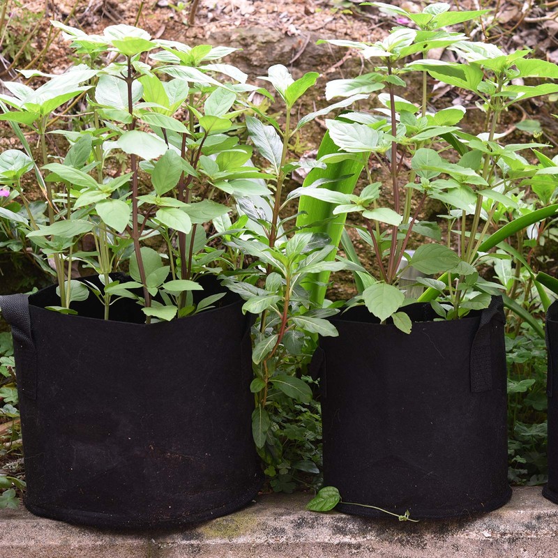 FiveSeasonStuff 10 Gallon Grow Bags Upgraded Heavy Duty Handles, 5