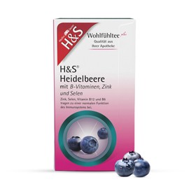 H&S Blueberry with B Vitamins, Zinc and Selenium Tea: Fruit Tea to Feel Good with Valuable Additives, 20 x 2.5 g