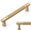 Amerdeco 10 Pack Gold knurled Cabinet Pulls 5 Inch(128mm) Hole