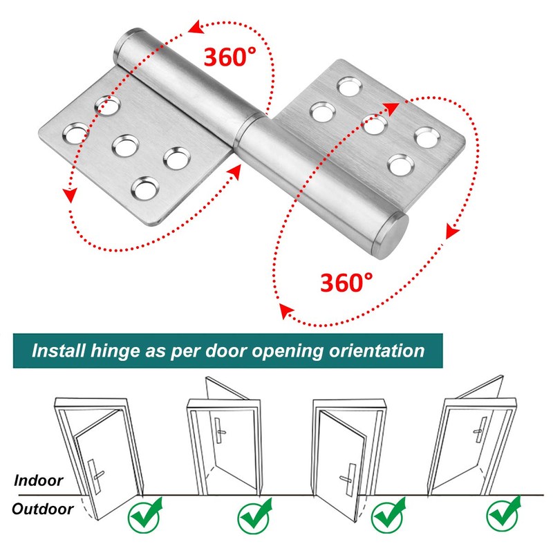 OTTFF 2 Pack 5-1/2" x 4" Lift Off Hinge, Stainless