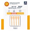 J.H. Company Set 4 Pcs Espatula Pala De Madera Utensilio