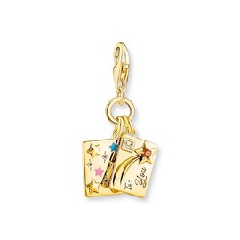 Thomas Sabo Charm Club Gold-plated charm pendant letter Recycled 925 silver 18k gold plating, Women, 2065-414-7