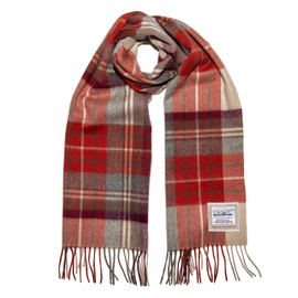 Heritage Traditions 100% Pure Wool Tartan Scarves Shawls and Wraps (Russet Check)