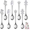 SLKIJDHFB Stainless Steel Spoons Set Coffee Dessert Teaspoons Christmas Metal
