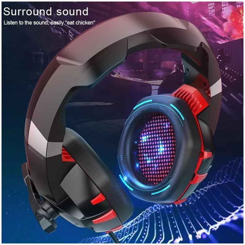 ONIKUMA K2 Pro wired Luminous Computer Gaming Headset (Black Blue)