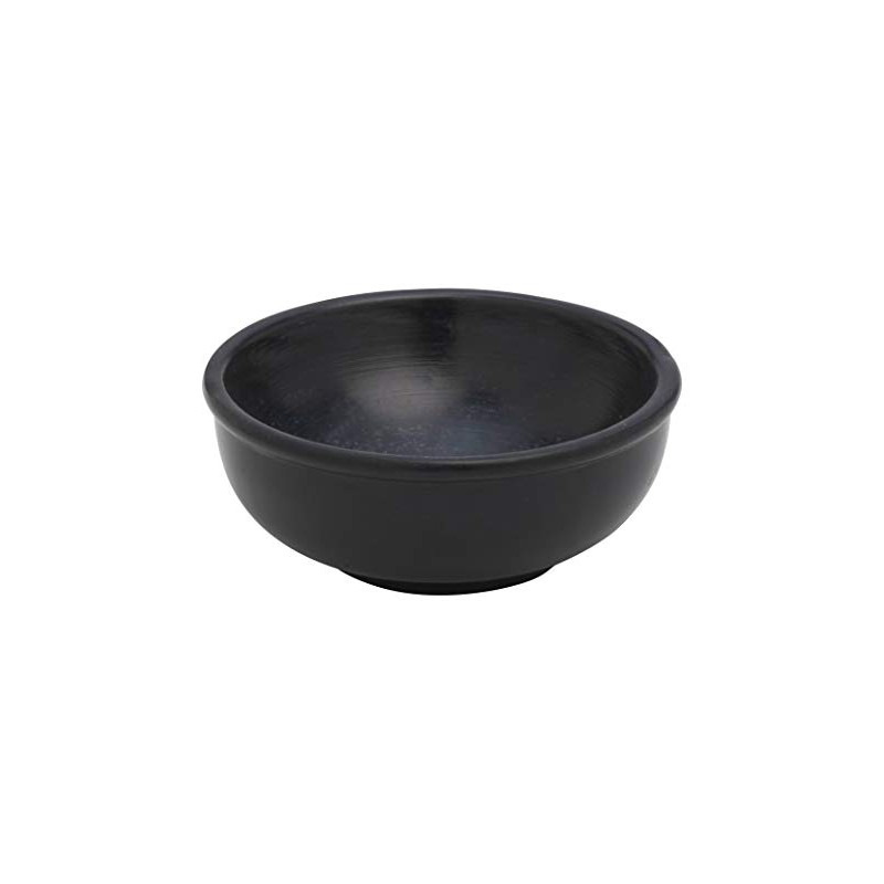 MaMeMi Round Soapstone Incense Bowl in Black [Fireproof Diameter 10
