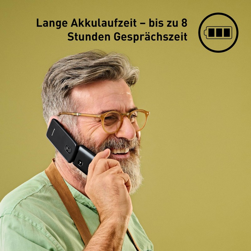 Panasonic KX-TU410 4G Klapphandy, 2,4 Zoll, Schwarz