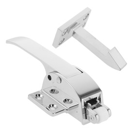 STOBAZA 1 Set Freezer Door Pull Gloves Commercial Door Handle Radial Latch Assembly Cooler Handle Replacement Freezer Accessories Cooler Latch Mechanism Zinc Alloy Silver