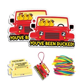 Tarjeta de pato, etiquetas de pato, tarjeta de juego de pato, etiquetas de pato, etiquetas de pato, pato, pato de goma para etiquetas, diseño de coche rosa JP, con agujero redondo y bandas de goma