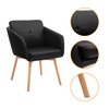 CangLong Faux Leather Side Upholstered Arm Dinging Chair with Wood