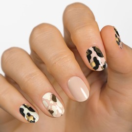 MOYOU LONDON Semi Cured Gel Nail Strips Flower 20 Pcs. UV Gel Nail Wraps for Salon-Quality Manicure, Easy to Apply, Trim, & Remove