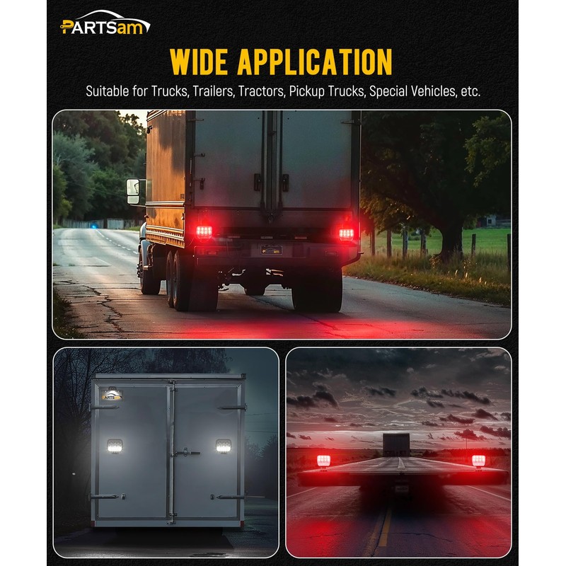 Partsam Wireless LED Trailer Light Kit Magnetic Towing Tail Light