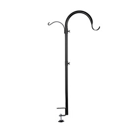 WOSIBO Three Span Deck Hook, 37 Inches Deck Bird Feeder Pole, Hanging Baskets Porch Multi-Hook for Deck Kit with Three Branches for Plant Hangers, Lanterns, Wind Chimes and More