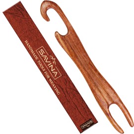 Savina 11.8in Wooden Weaving Shuttle - Handcrafted Loom Sticks for Weaving, Handmade DIY Weaving & Crafts, Ideal Accessories for Sweaters, Scarves, Tapestries. (1Pcs)