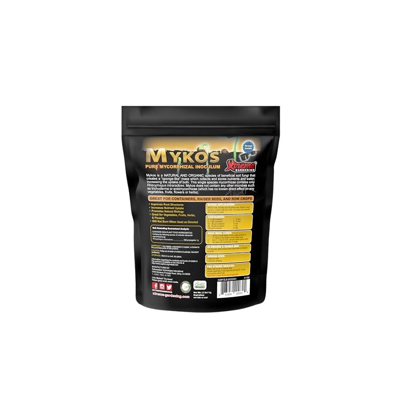 Xtreme Gardening Mykos Pure Mycorrhizal Inoculant Organic Root Enhancer, 2.2