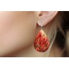 Twisted R Design Phoenix Red Earrings Wood Tear Drop Dangle