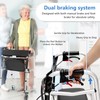 GYMAX Walkers for Seniors, 2-Button Folding Walker with 5 Inches