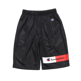 Champion CK-BS505 Kids' Quick Dry Script Logo Shorts, School Boys, Black, 130
