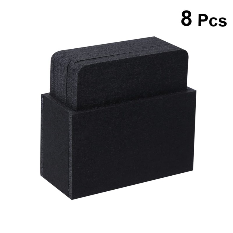 ABOOFAN 8pcs Black Water Absorption Felt Coasters Thickened Nonwoven Insulation
