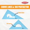 Pack of 2 Large Transparent Triangle Ruler Set Square: 12