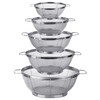 5 Pack 18/8 Stainless Steel Colander Sieves, Multi Size Mesh