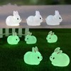Renmin 12Pcs Luminescent Mini Resin Animals, Mini Rabbits Figurines, Small