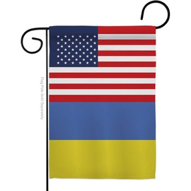 Ukrainian Flag Ukraine US Friendship Garden Ucrania Home Decor Indoor Tapestry World Country - Outdoor Decorations House Banner Wall Hanging Small Yard Stand With Ukrainian Gifts Made In USA