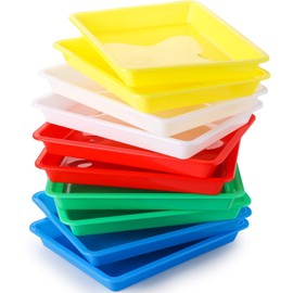 WUWEOT 10 Pieces Plastic Activity Tray, Multipurpose Arts and Crafts Organizer Tray for Slime and Sensory Toys Painting DIY Projects Funny Home Activities