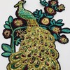 Sequin peacock flower Embroidered Applique Patch for Clothing, DIY Jackets,
