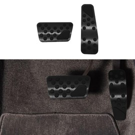 Mearo Auto Aluminum Pedal Covers, Auto No Drilling Accelerator Pedal Covers, Anti-Slip Aluminum Brake Gas Pedal Pads, Car Pedal Pads for Dodge 2009-2022 Challenger Charger Chrysler 300C (Black)