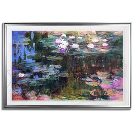Monet Wall Art Collection Water Lilies, 1914 05 By Claude Monet Fine Giclee Prints Wall Art In Premium Quality Framed Ready to Hang Silver Frame