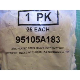 Unbranded lot of 50 Zinc-Plated Steel Heavy-Duty Rivet Nut – M6x1.0 Interior Thread. NEW