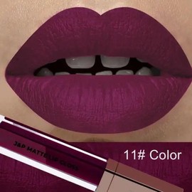 J&P Matte Lips Gloss - Long-lasting Lipstick for Makeup and Cosmetic Use Lipgloss Long Lasting Waterproof Glossy Lip Care - Color: Grape purple