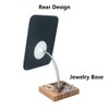 YEAKE Flexible Gooseneck Bamboo Vanity Makeup Mirror,360°Rotation 8" Large Frameless,