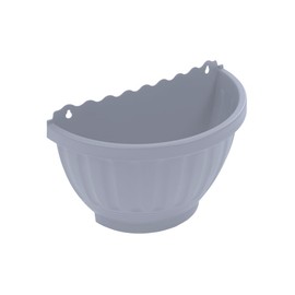 TENLITE SOFT GREY Etruscan Wall Basket Flower Plastic Pots Semicircle Modern Wall Mounted Hanging Planters For Balcony Fence Indoor or Outdoor Home Decoration (1)