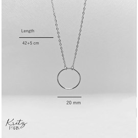 Kritz Women's Necklace Circle Infinity Gold or Silver – Jewellery Circle Pendant with Adjustable Chain – Jewellery Fashion Gift for Women, Stainless Steel